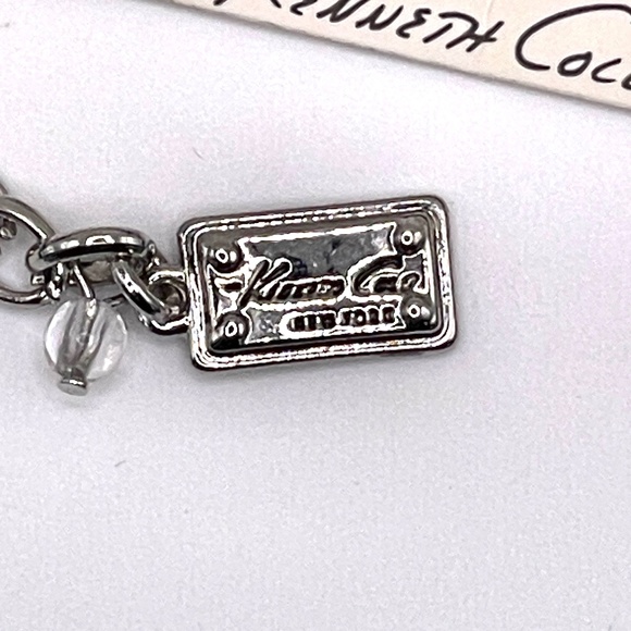 Kenneth Cole NWT Blue Gemstone Chip Leather Multi Strand Bib Necklace - Picture 10 of 14